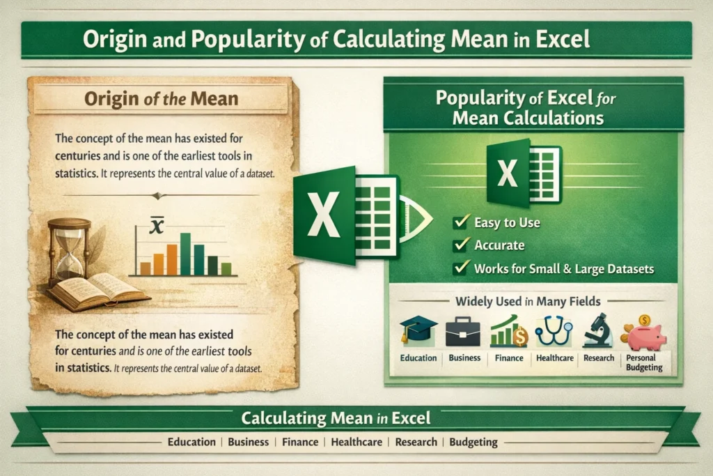 Origin and Popularity of Calculating Mean in Excel