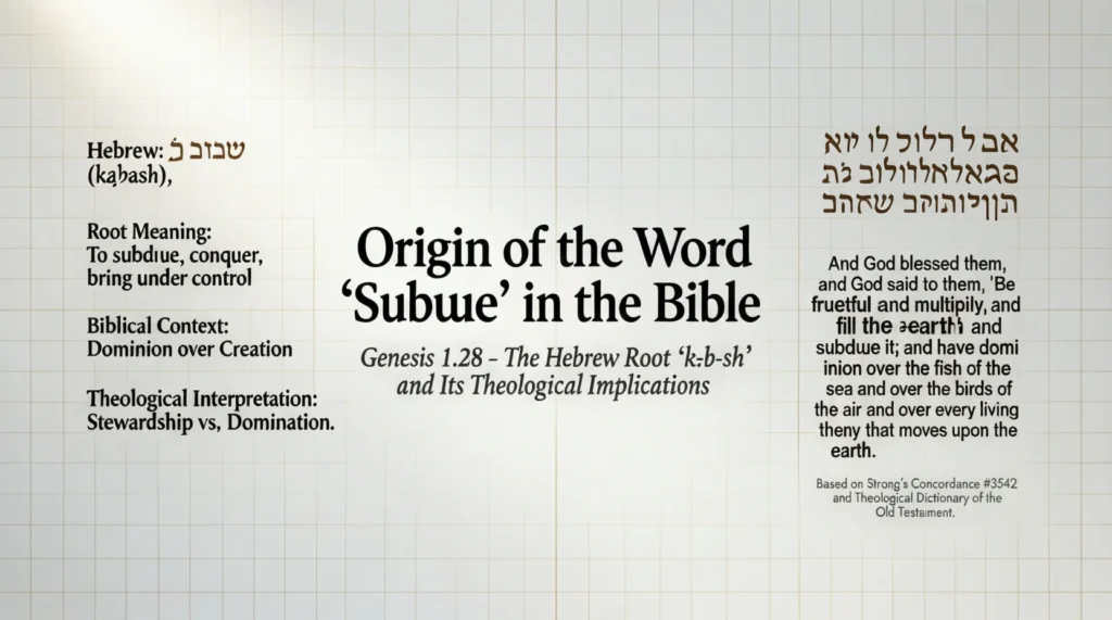Origin of the Word “Subdue” in the Bible