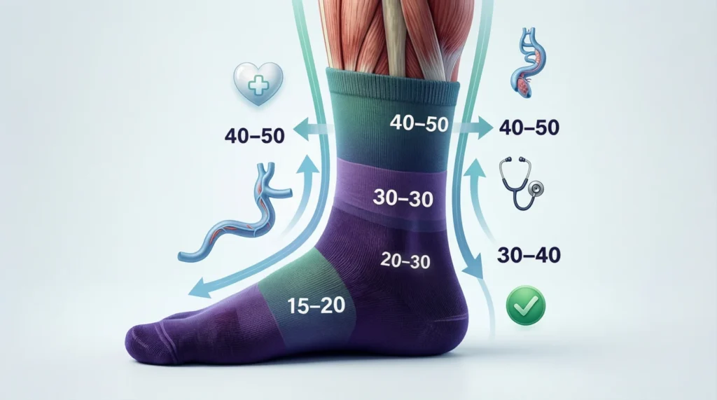 MMHg Mean in Compression Socks