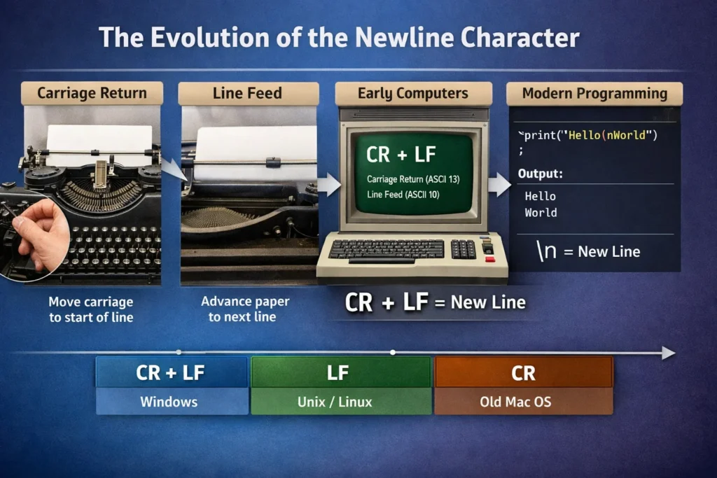 Origin of the Newline Character