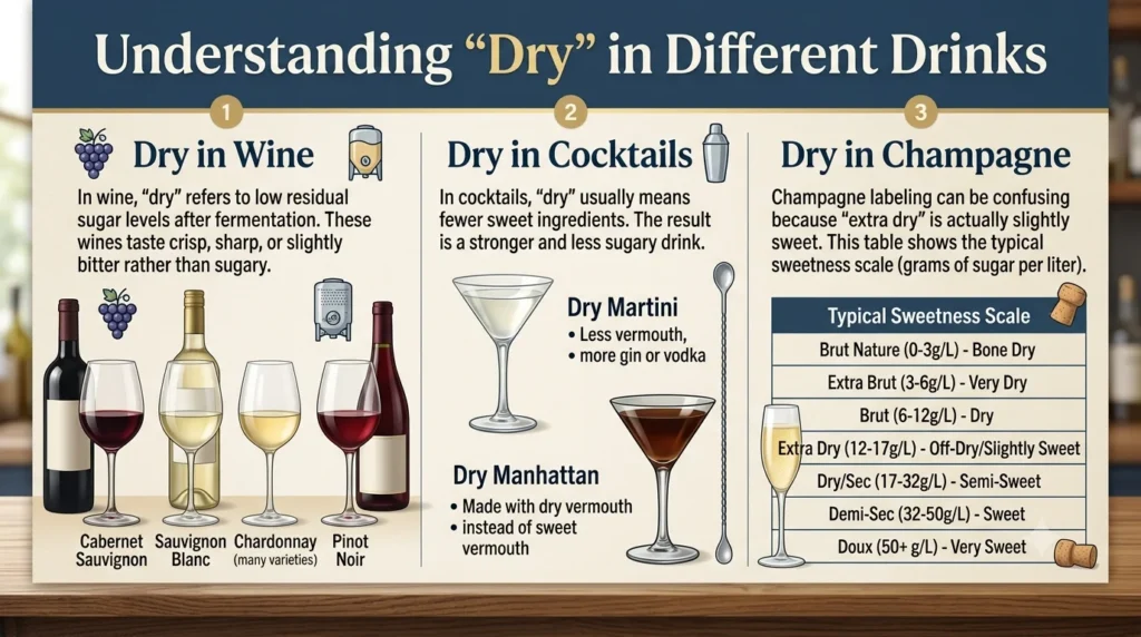 How “Dry” Is Used in Different Drinks