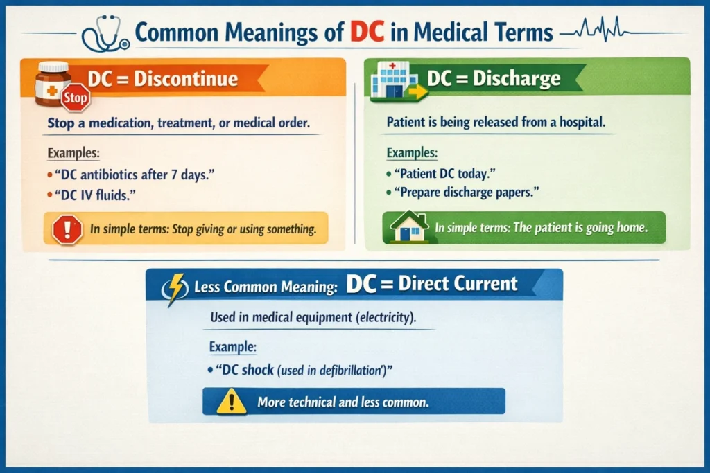 Common Meanings of DC in Medical Terms