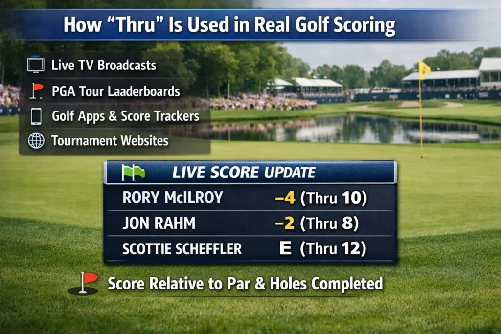 How “Thru” Is Used in Real Golf Scoring
