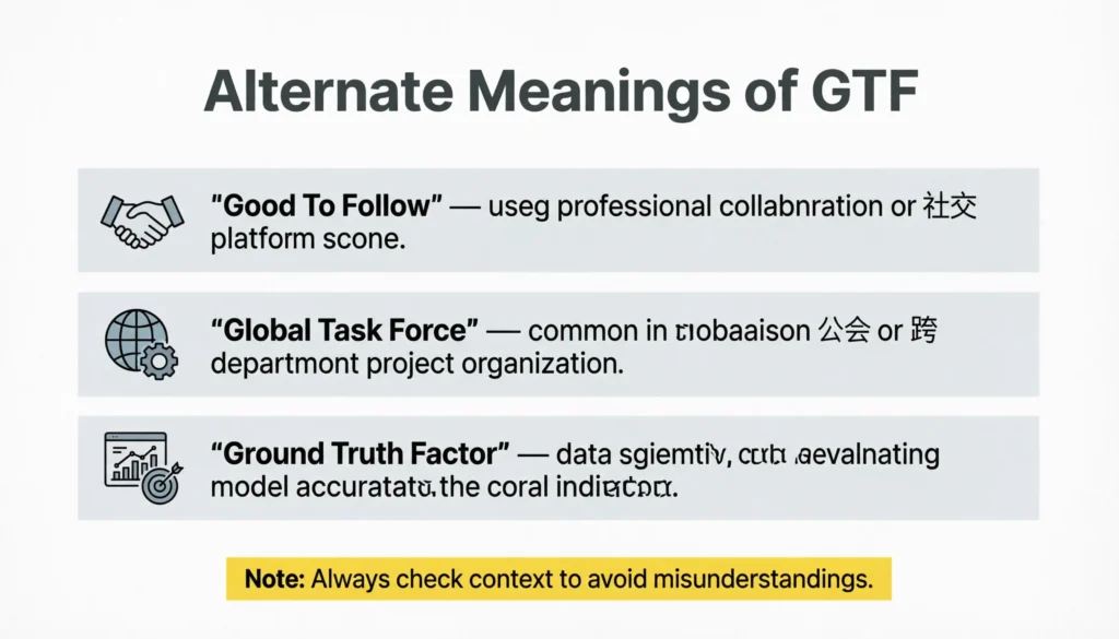 Alternate Meanings of GTF