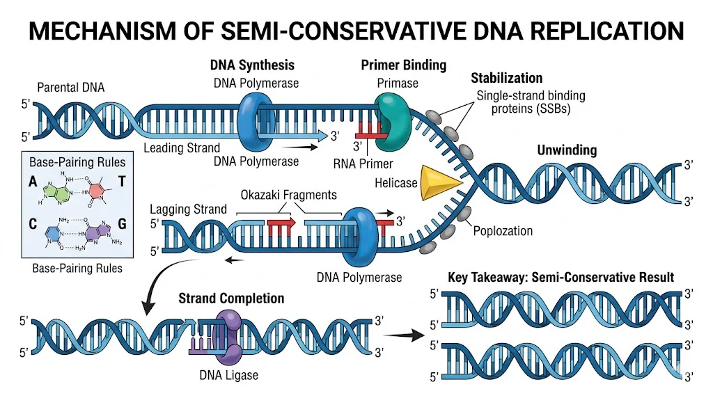 How Semi-Conservative DNA Replication Works