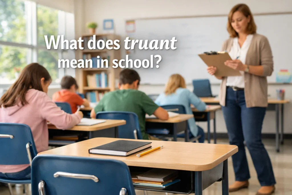 Truant mean in school