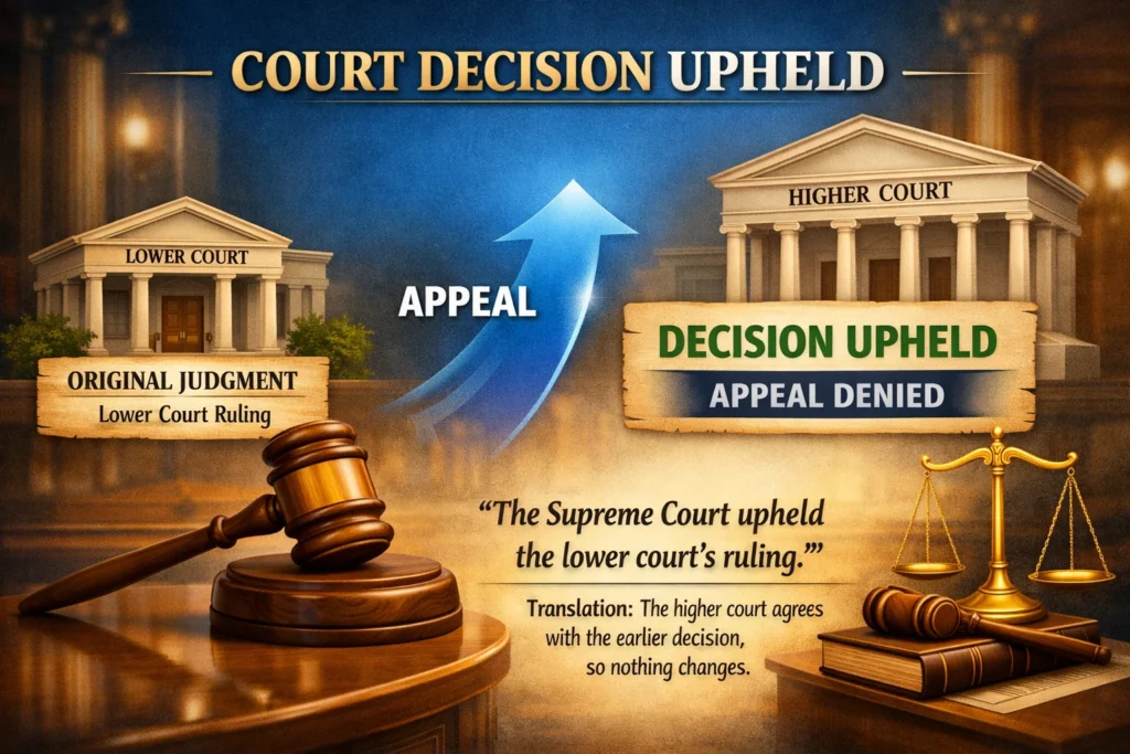 How “Upheld” Is Used in Court